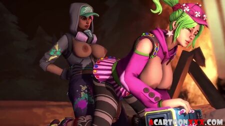 Fortnite-Futanari beim Sex mit einer sexy Heldin
