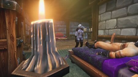 Anal-Spaß vor dem Schlafengehen mit Draenei und Menschen: Warcraft-Hentai-Parodie