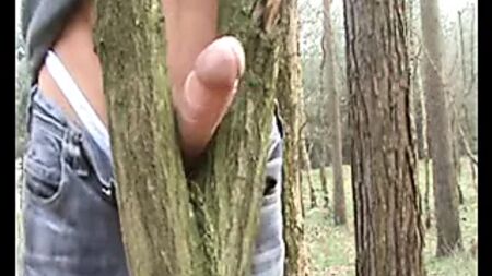Der Baum hilft ihm beim Abspritzen.flv