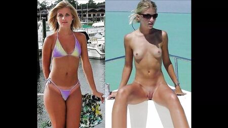 Sexy Bikini-Mädchen – Diashow: Bekleidet und unbekleidet