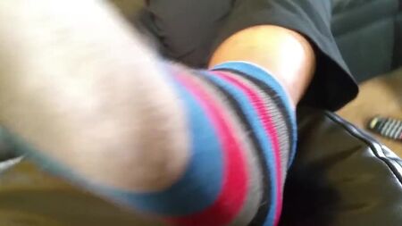 Litas verschwitzte Füße nach dem Joggen
