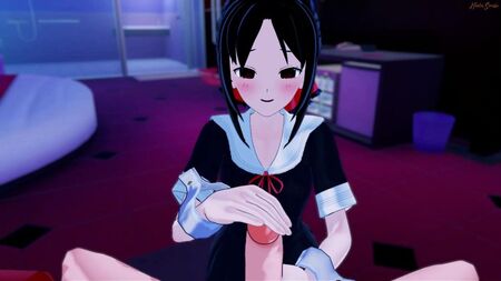 Kaguya Sama schluckt eine Ladung, Creampie in der Missionarsstellung aus der Ich-Perspektive. Hentai