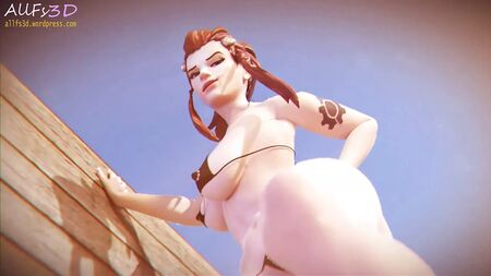Brigittes neckischer Footjob am Strand