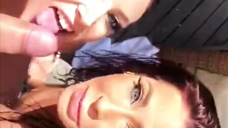 Angela White & Madison Ivy blasen hinter den Kulissen