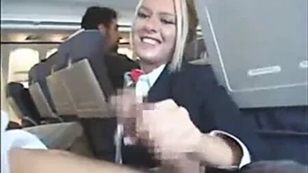 Handjob und Blowjob von einer Stewardess
