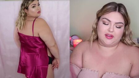 Babydoll-Nachthemden aus Satin in Übergrößen und ein schwarzes Satin-Höschen