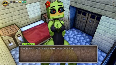 HornyCraft Parodie-Hentai-Spiel PornPlay, Folge 10: Das Minecraft-Creeper-Mädchen liebt es, am Kopf gestreichelt zu werden