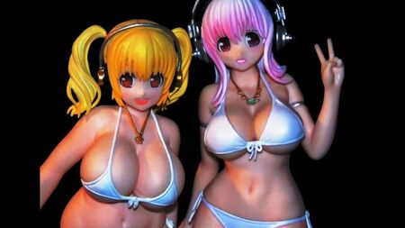 Super Sonico- und Super Pochaco-Figuren von FL 75