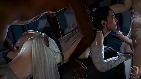 Rey Skywalker x Stormtrooper - Gruppensex; Gangbang; BBC; geschwärzt; interracial; 3D Sex Porno Hentai; (von niisath) [Star Wars]