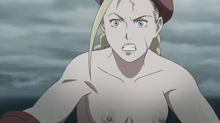 Street Fighter Cammy im Kampf Nacktfilter Anime Hentai Porno Ecchi nackte Brüste Titten Brustwarzen Manga Sex