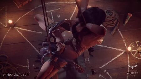 Lara Croft. 3D-Porno. Tentakel