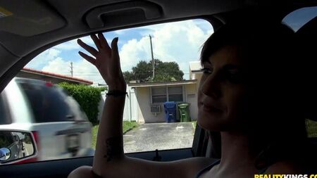 Skinny Fuck mit Pickuper im Auto