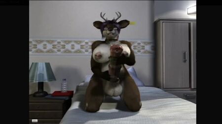3D-Yiff von H0rs3 – Futa-Furry-Porno-Sex E621 FYE – Futanari-Rehmädchen – Masturbation – Sperma