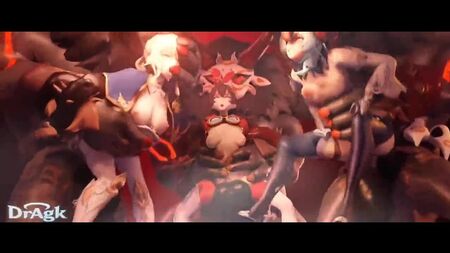 Genshin Impact: Hentai-Gruppensex mit Djin, Amber, Eula und den riesigen Schwänzen der Hilichurls
